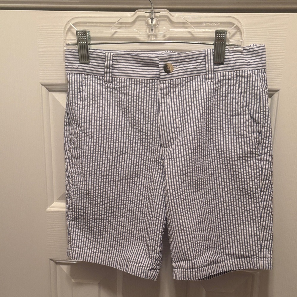Janie and Jack Blue and White Seersucker Shorts